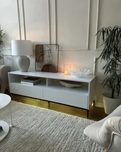 Best Szafka RTV LED SYDNEY Biały Szafki Rtv|Wszystko Do Przechowywania