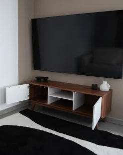 Best Szafka RTV ROCHESTER Brązowy/ biały Szafki Rtv|Wszystko Do Przechowywania