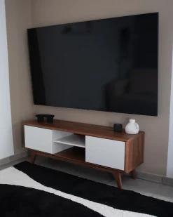 Best Szafka RTV ROCHESTER Brązowy/ biały Szafki Rtv|Wszystko Do Przechowywania