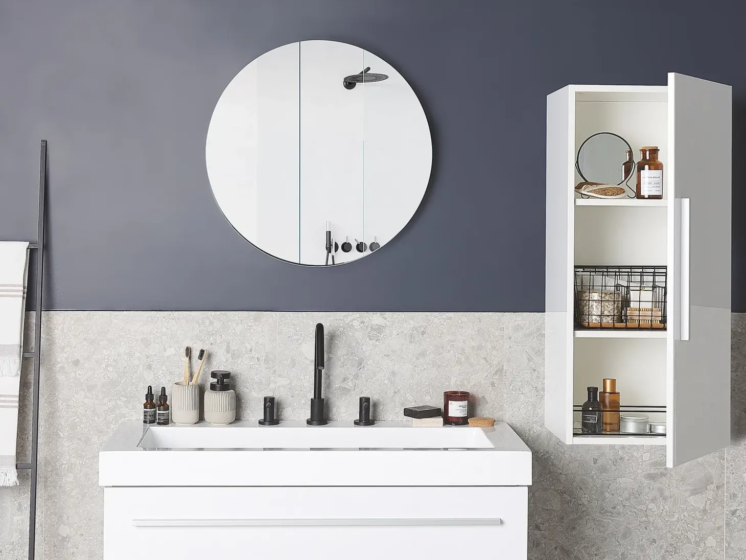 Discount Szafka wisząca łazienkowa BILBAO 40 cm Biały Wszystko Do Przechowywania W Łazience|Szafki Łazienkowe