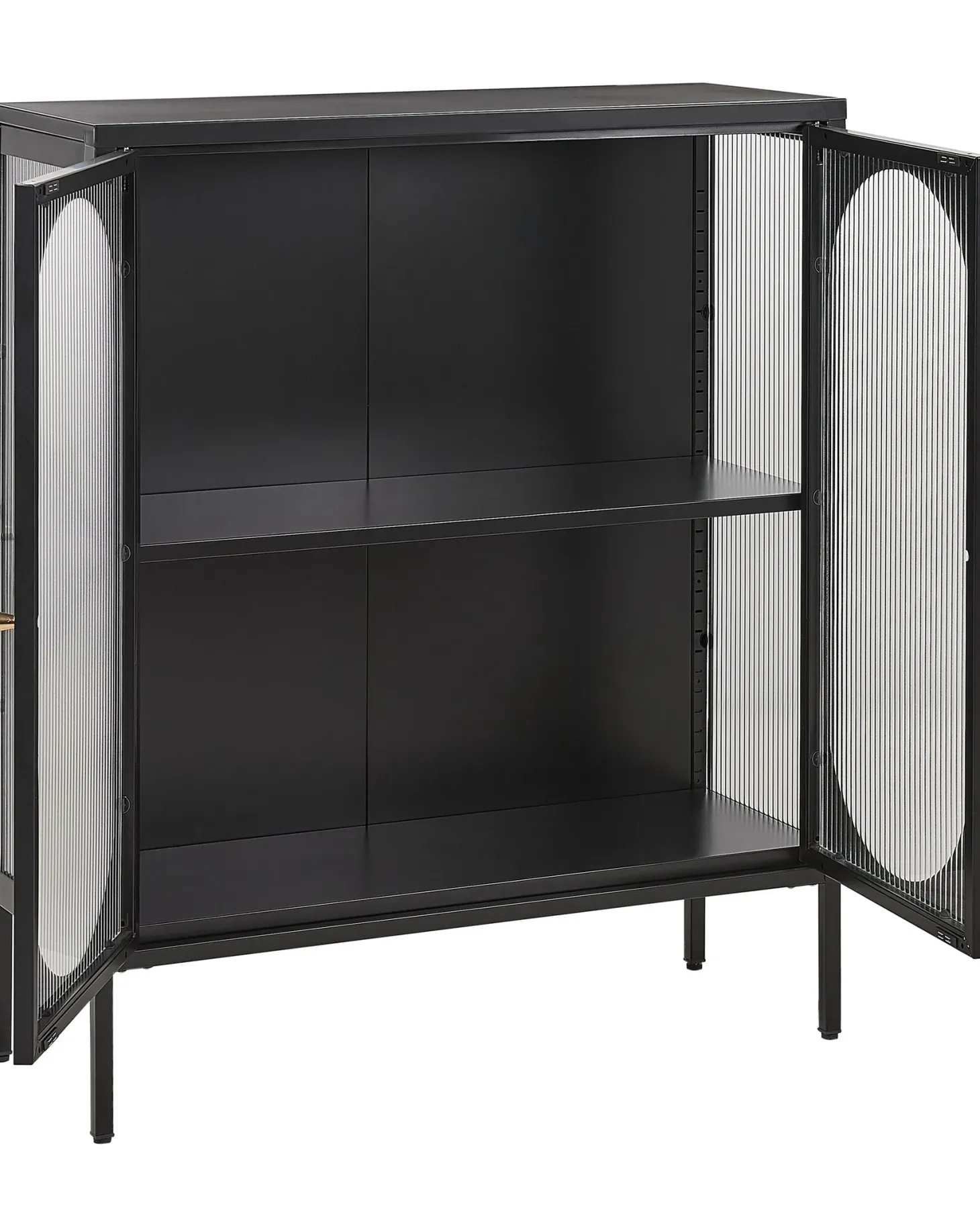 Szafka ze szklanymi drzwiami SARRE Metal 90 cm Czarny
