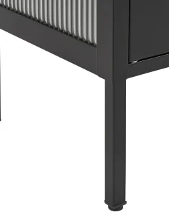 Szafka ze szklanymi drzwiami SARRE Metal 90 cm Czarny