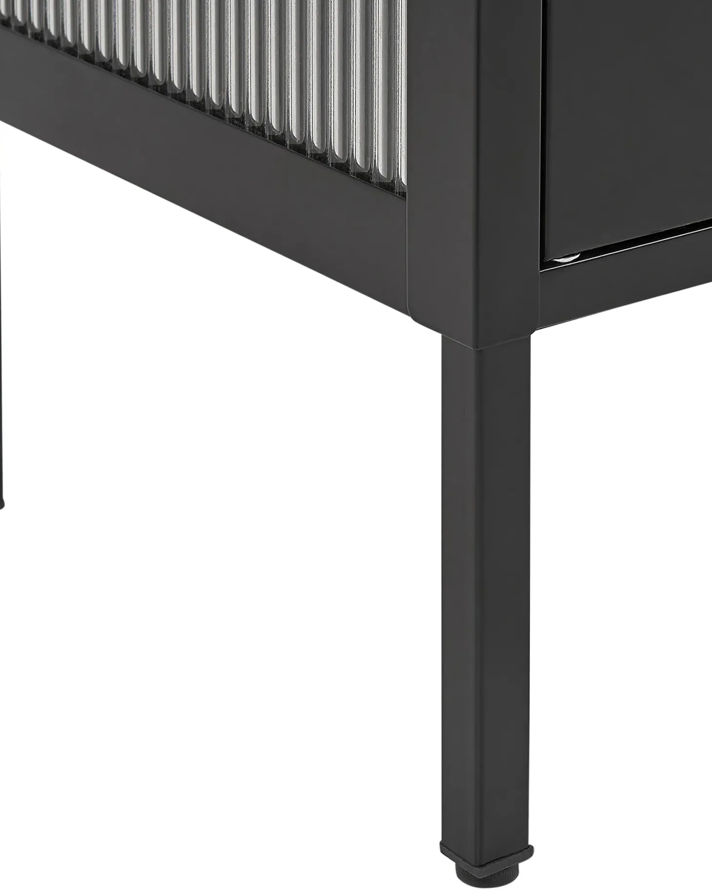 Szafka ze szklanymi drzwiami SARRE Metal 90 cm Czarny