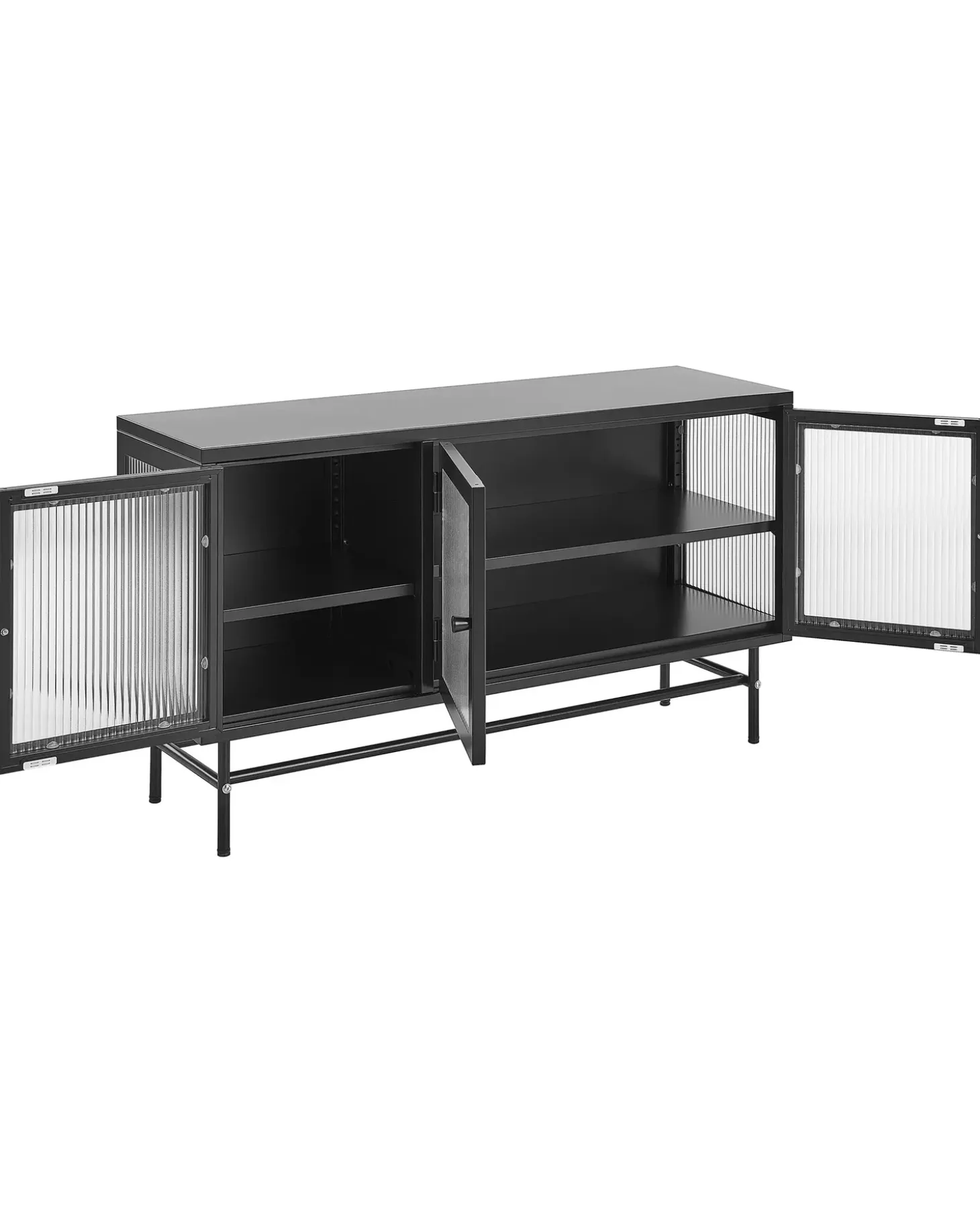 Clearance Szafka ze szklanymi drzwiami DEVON Metal 115 cm Wszystko Do Przechowywania W Kuchni|Wszystko Do Przechowywania