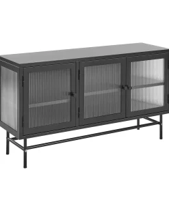 Clearance Szafka ze szklanymi drzwiami DEVON Metal 115 cm Wszystko Do Przechowywania W Kuchni|Wszystko Do Przechowywania