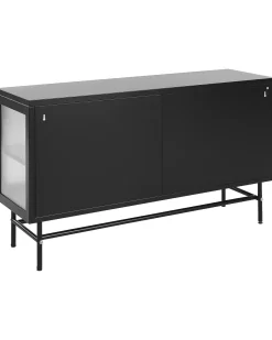 Clearance Szafka ze szklanymi drzwiami DEVON Metal 115 cm Wszystko Do Przechowywania W Kuchni|Wszystko Do Przechowywania