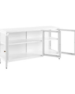New Szafka ze szklanymi drzwiami NEWPORT Metal 115 cm Wszystko Do Przechowywania W Kuchni|Wszystko Do Przechowywania