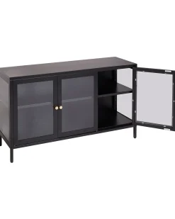 New Szafka ze szklanymi drzwiami NEWPORT Metal 115 cm Wszystko Do Przechowywania W Kuchni|Wszystko Do Przechowywania