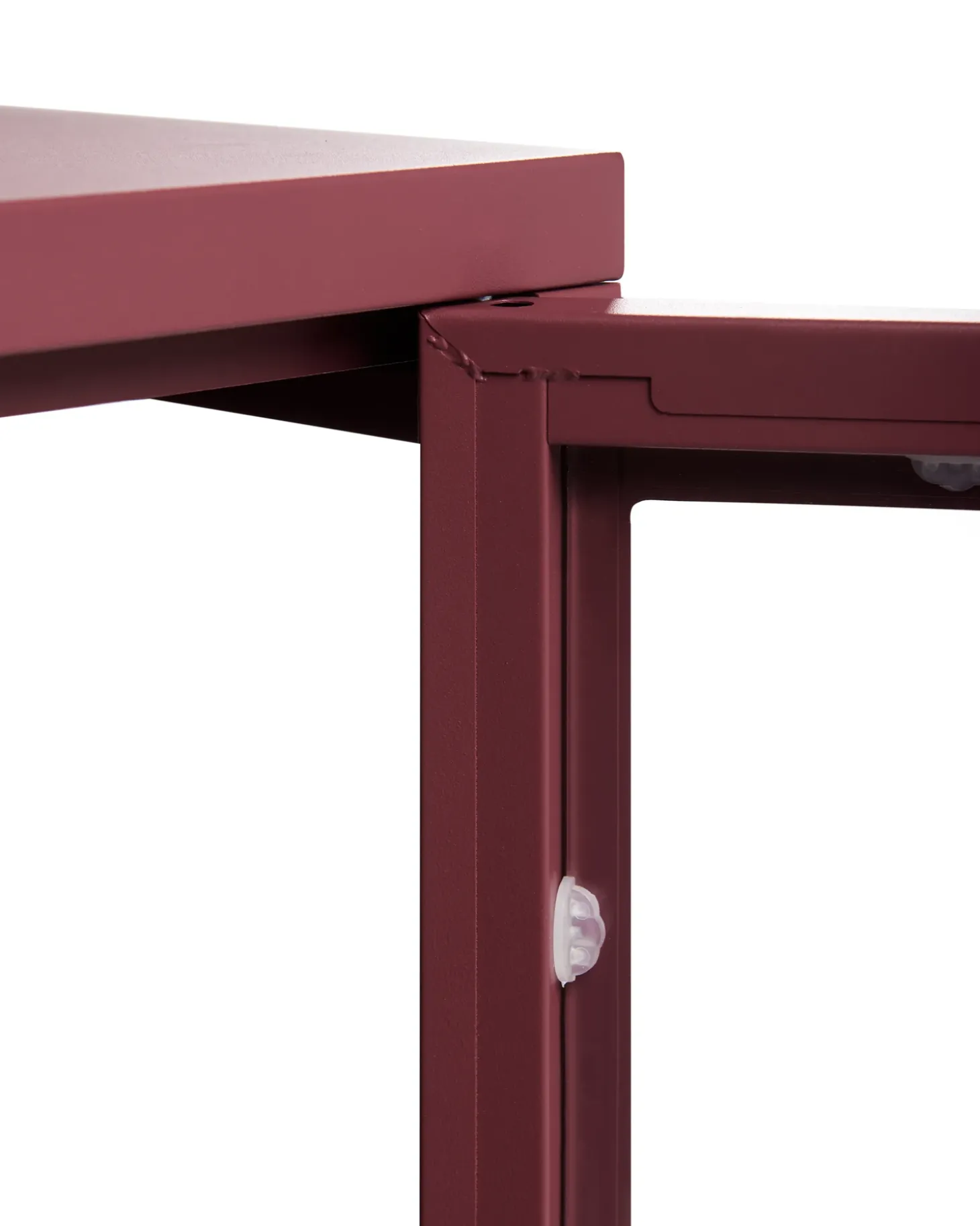 Hot Szafka ze szklanymi drzwiami NEWPORT Metal 115 cm Bordowy Wszystko Do Przechowywania W Kuchni|Wszystko Do Przechowywania