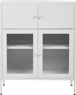 Discount Szafka ze szklanymi drzwiami ESHOLT Metal 80 cm Wszystko Do Przechowywania W Kuchni|Wszystko Do Przechowywania