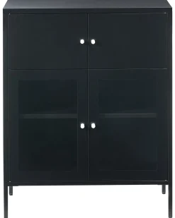 New Szafka ze szklanymi drzwiami ESHOLT Metal 80 cm Wszystko Do Przechowywania W Kuchni|Wszystko Do Przechowywania