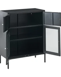 New Szafka ze szklanymi drzwiami ESHOLT Metal 80 cm Wszystko Do Przechowywania W Kuchni|Wszystko Do Przechowywania