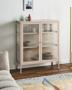 Online Szafka ze szklanymi drzwiami LERRYN Metal 90 cm Wszystko Do Przechowywania W Kuchni|Wszystko Do Przechowywania