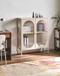Sale Szafka ze szklanymi drzwiami SARRE Metal 90 cm Wszystko Do Przechowywania W Kuchni|Wszystko Do Przechowywania