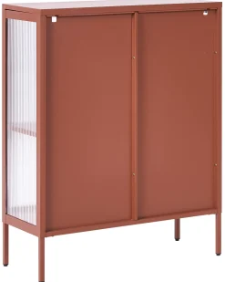Discount Szafka ze szklanymi drzwiami SARRE Metal 90 cm Złoty brąz Wszystko Do Przechowywania W Kuchni|Wszystko Do Przechowywania