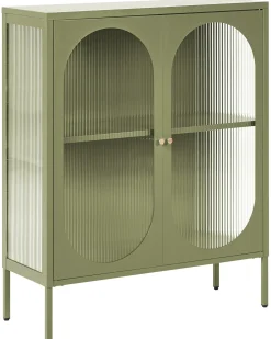Outlet Szafka ze szklanymi drzwiami SARRE Metal 90 cm Wszystko Do Przechowywania W Kuchni|Wszystko Do Przechowywania