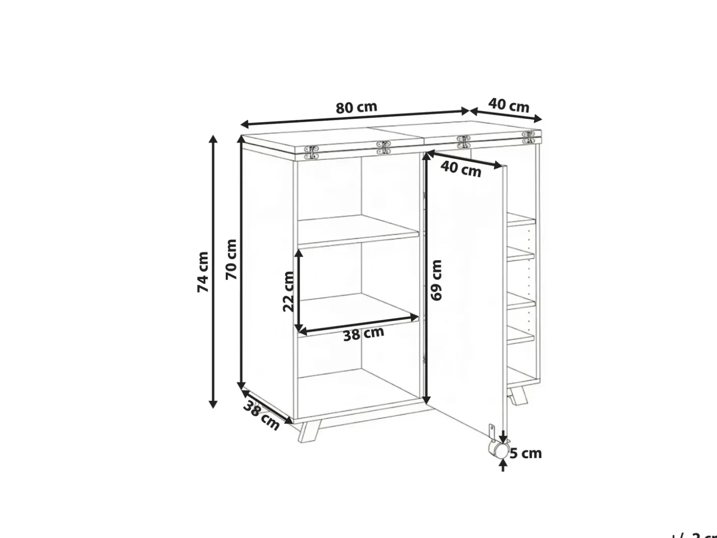 Discount Szafka z funkcją biurka FLOMOT Biały 80 cm 40/80 cm Składane Dzieci Wszystkie Biurka|Biurka Domowe