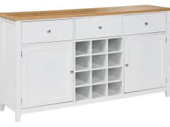 Clearance Szafka z półką na wino LUCASTON Biały Szafki I Komody|Szafki I Komody