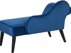 Clearance BIARRITZ Welur Granatowy Szezlongi|Wszystkie Sofy