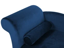 New LUIRO Welur Granatowy ze schowkiem Szezlongi|Wszystkie Sofy