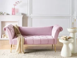 Discount Szezlong NANTILLY Welur Jasno Szezlongi|Wszystkie Sofy