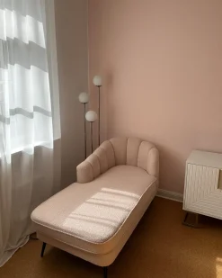 Clearance Szezlong prawostronny ALLIER Boucle Jasnobeżowy Szezlongi|Wszystkie Sofy