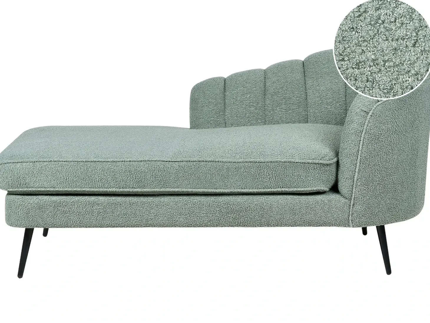 Clearance Szezlong ALLIER Boucle Zielony Szezlongi|Wszystkie Sofy