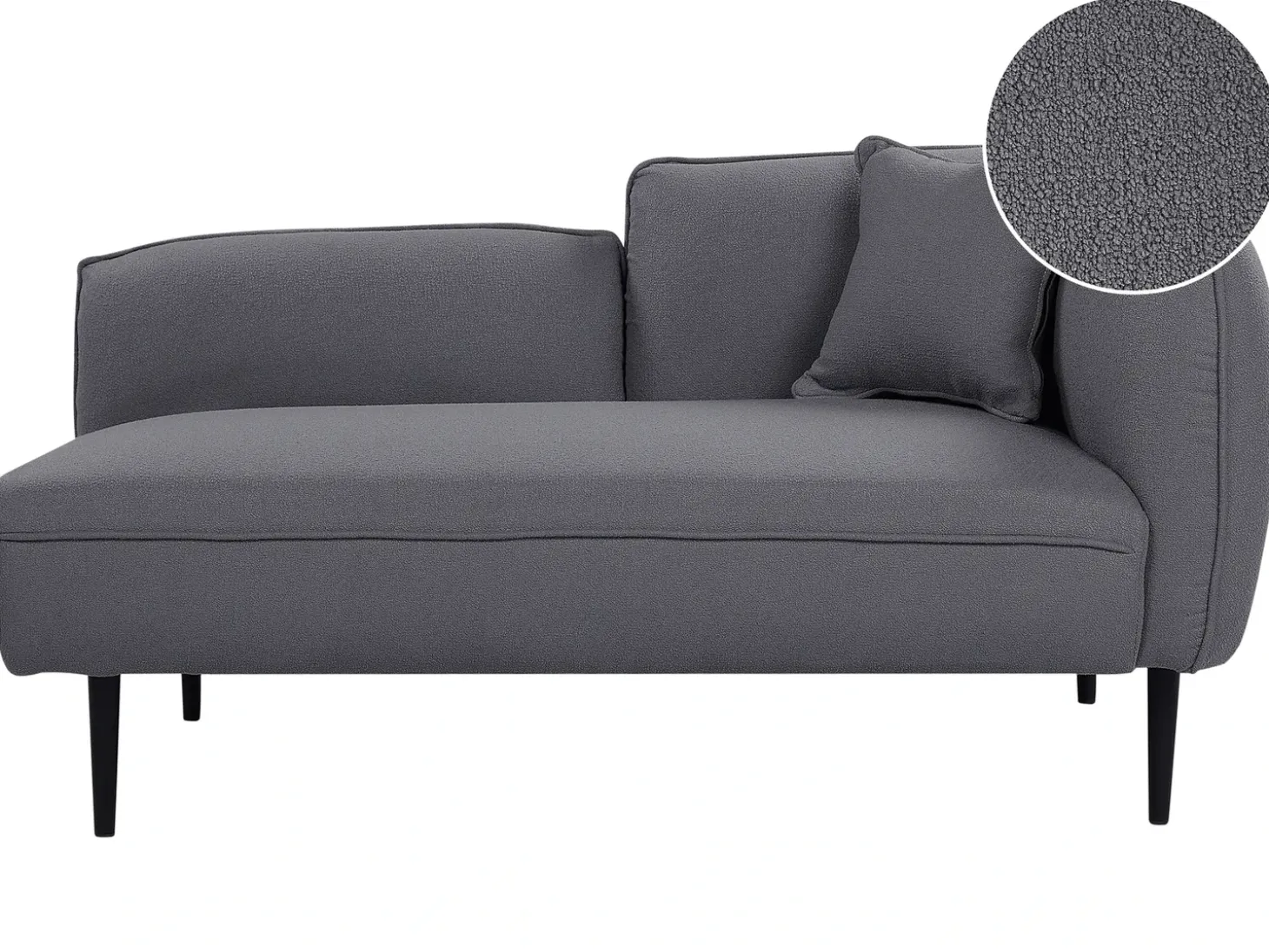 Discount Szezlong CHEVANNES Boucle Ciemnoszary Szezlongi|Wszystkie Sofy