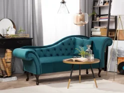 Discount Szezlong LATTES Welur Lazurowy Szezlongi|Wszystkie Sofy
