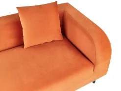 Discount Szezlong prawostronny LE CRAU Welur Pomarańczowy Szezlongi|Wszystkie Sofy