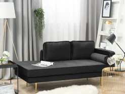 New Szezlong MIRAMAS Welur Czarny Szezlongi|Wszystkie Sofy