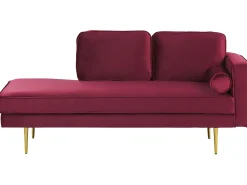 Discount Szezlong MIRAMAS Welur Bordowy Szezlongi|Wszystkie Sofy