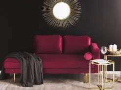 Discount Szezlong MIRAMAS Welur Bordowy Szezlongi|Wszystkie Sofy