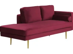 Discount Szezlong MIRAMAS Welur Bordowy Szezlongi|Wszystkie Sofy
