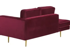 Discount Szezlong MIRAMAS Welur Bordowy Szezlongi|Wszystkie Sofy