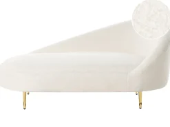 Clearance Szezlong VALREAS Boucle Złamana biel Szezlongi|Wszystkie Sofy