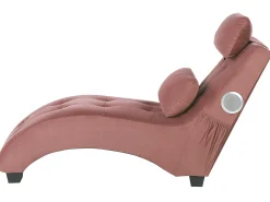 New Szezlong SIMORRE Welur Pastelowy róż Wbudowany głośnik Bluetooth Szezlongi|Wszystkie Sofy