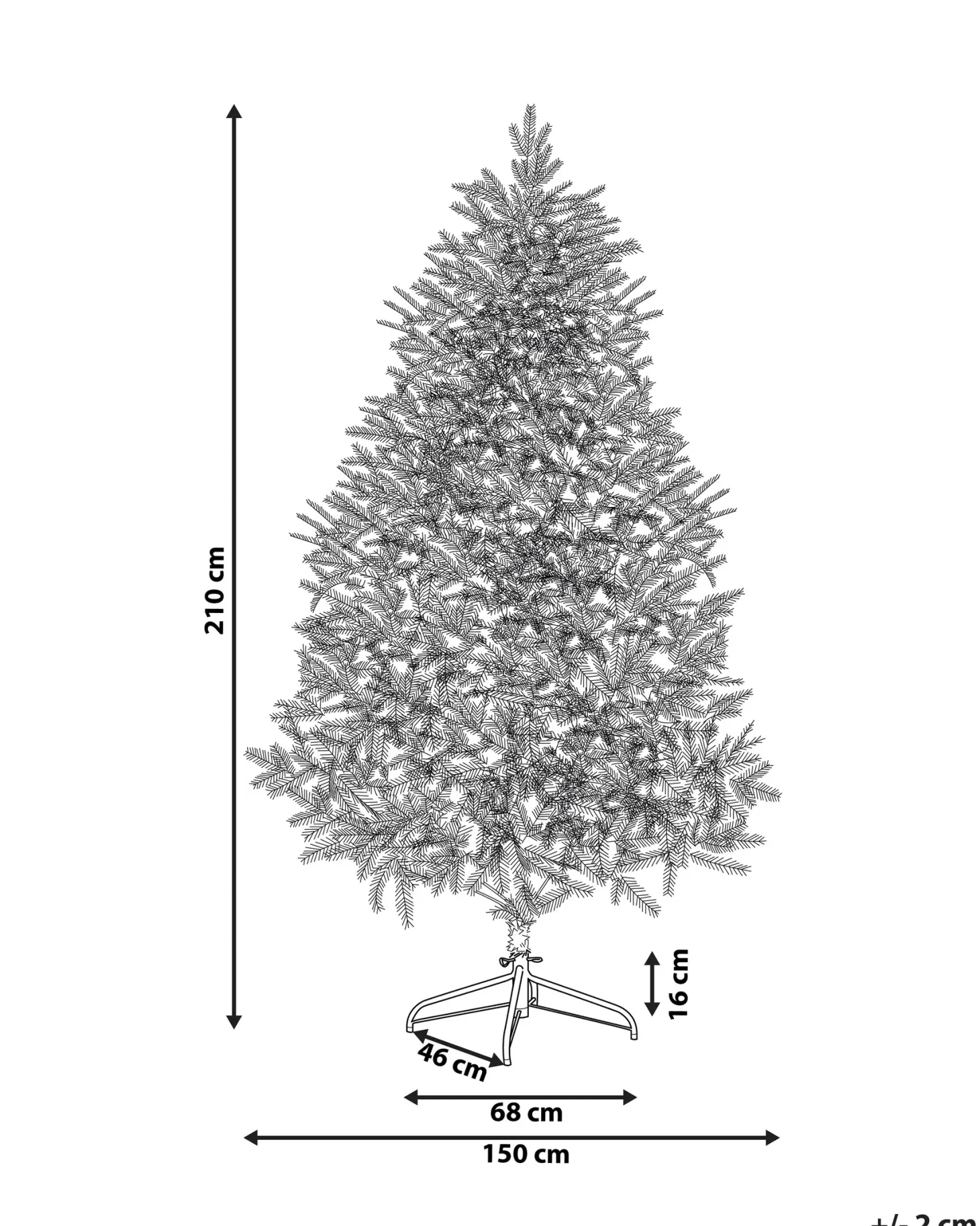 Sztuczna choinka świąteczna FARNHAM 210 cm Niebieski