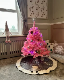Sztuczna choinka świąteczna FARNHAM 120 cm Różowy