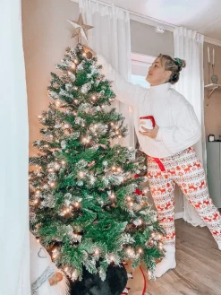 Sztuczna choinka świąteczna LED PALOMAR 180 cm Ciemnozielony
