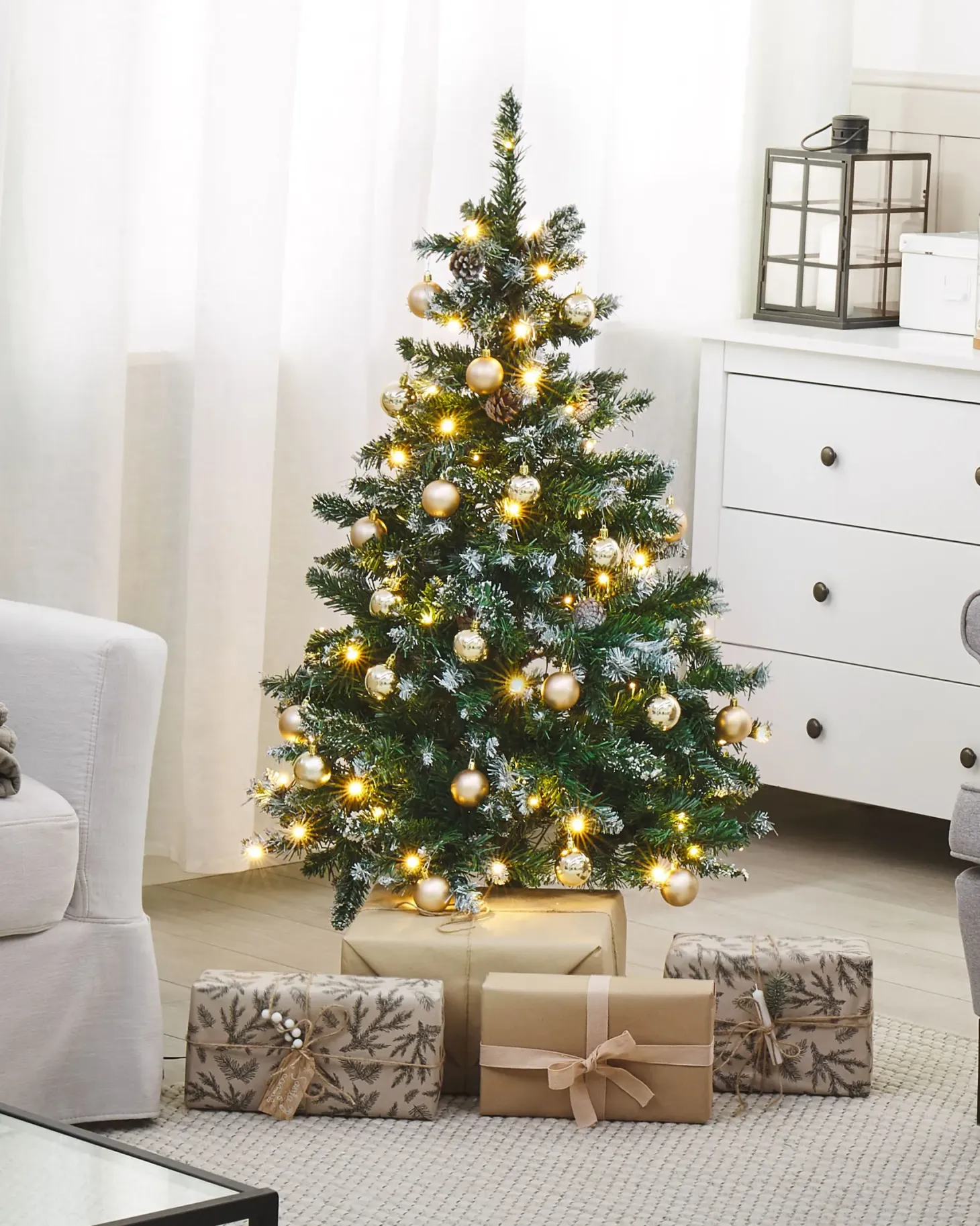 Sztuczna choinka świąteczna LED PALOMAR 120 cm Ciemnozielony