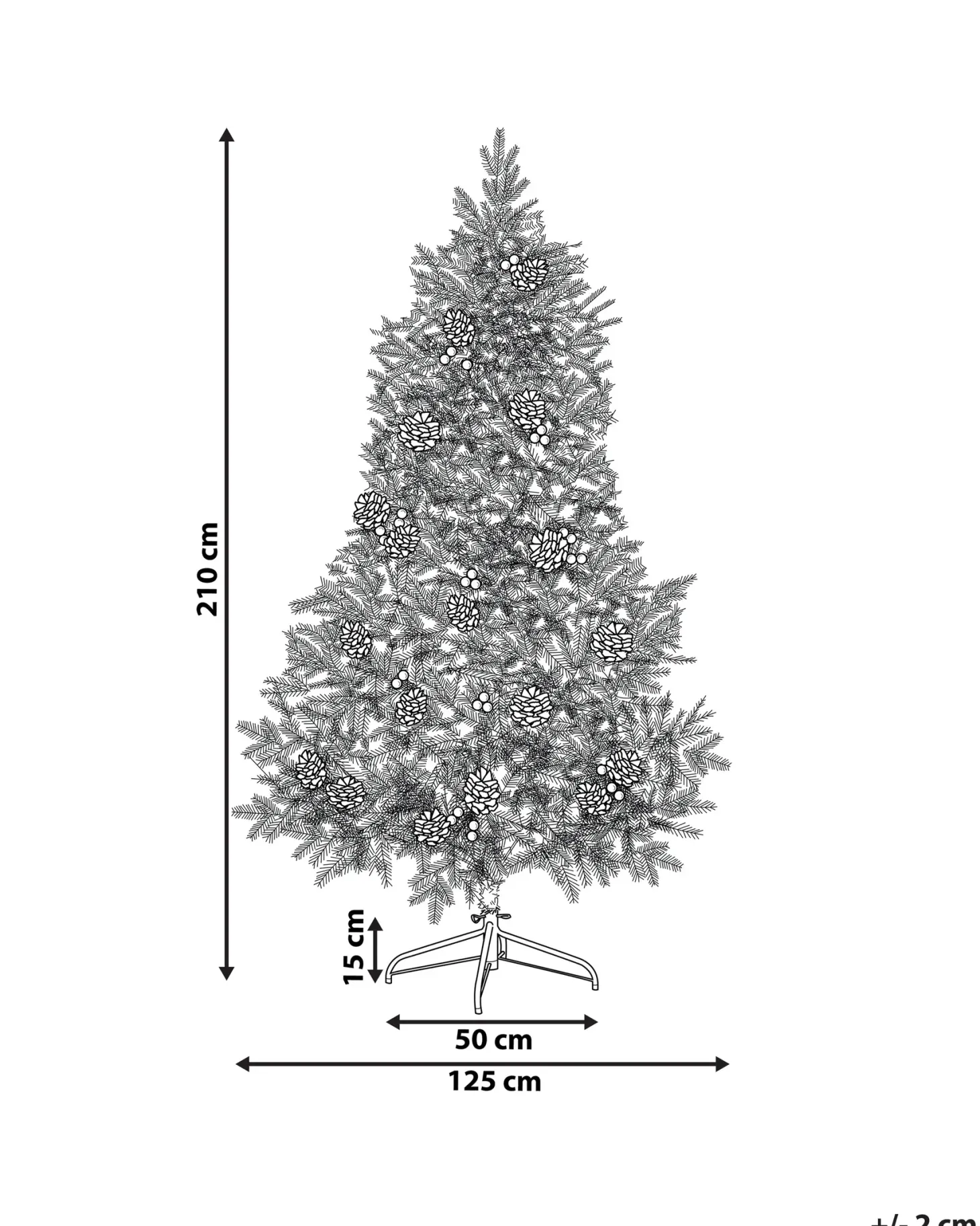 Sztuczna choinka świąteczna LED PALOMAR 210 cm Zielony