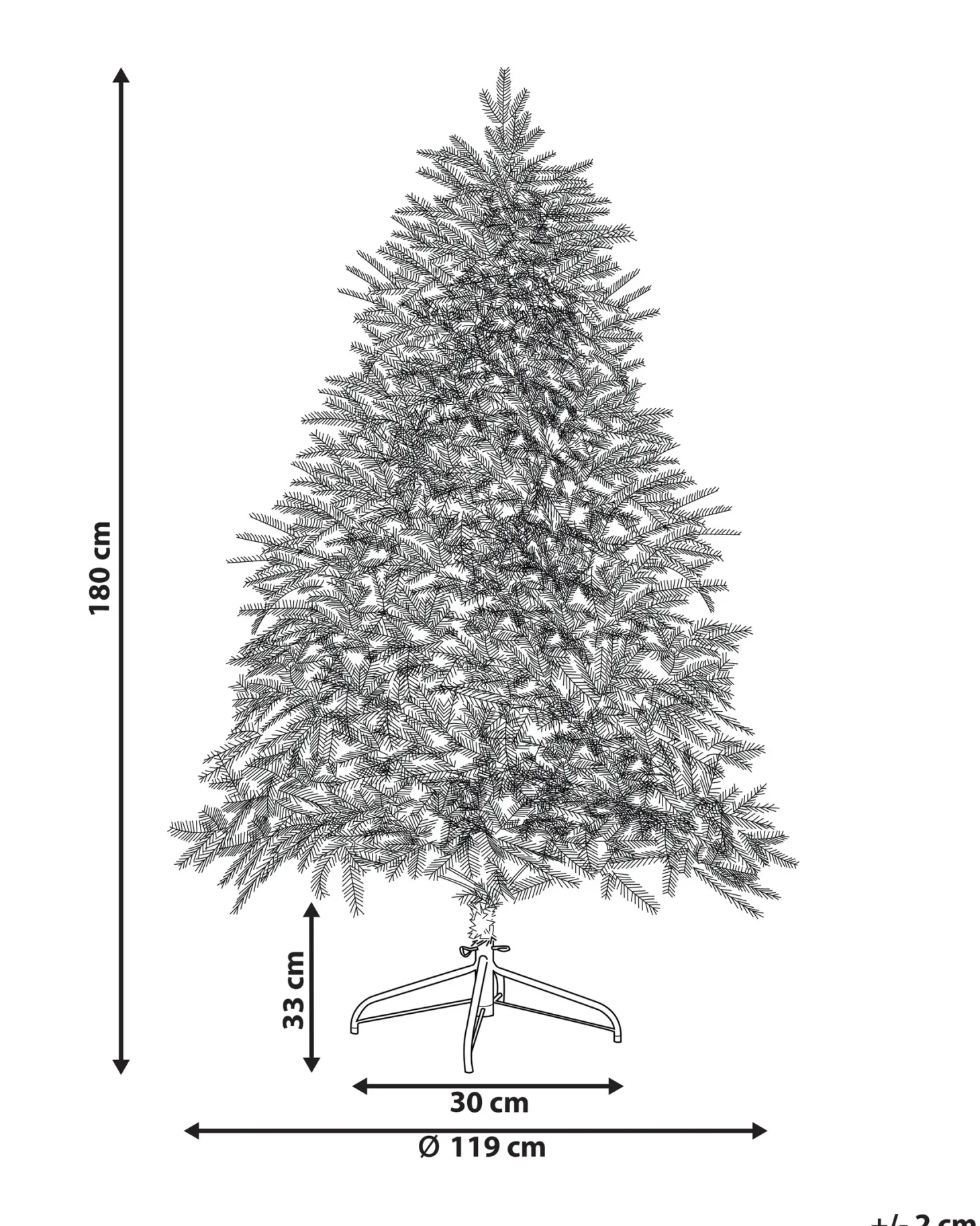 Sztuczna choinka świąteczna LED FIDDLE 180 cm Zielony