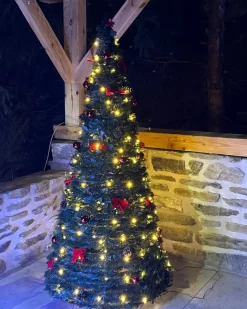 Sztuczna choinka świąteczna Składane LED PINEORA 185 cm Zielony