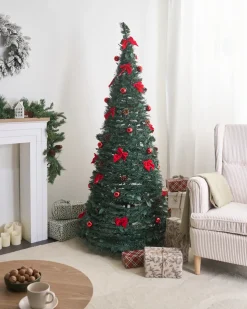 Sztuczna choinka świąteczna Składane LED PINEORA 185 cm Zielony