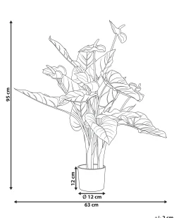 Sztuczna roślina ANTHURIUM 95 cm Zielony