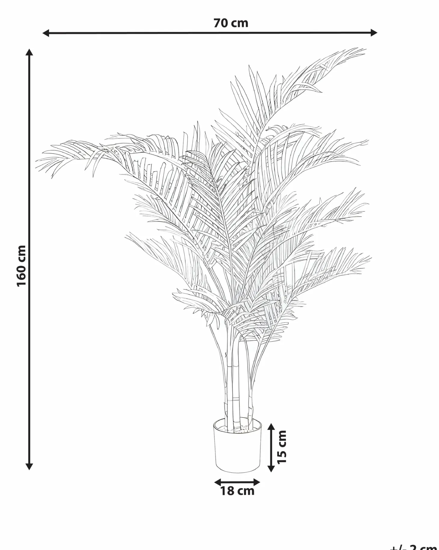 Sztuczna roślina ARECA PALM 160 cm Złoty