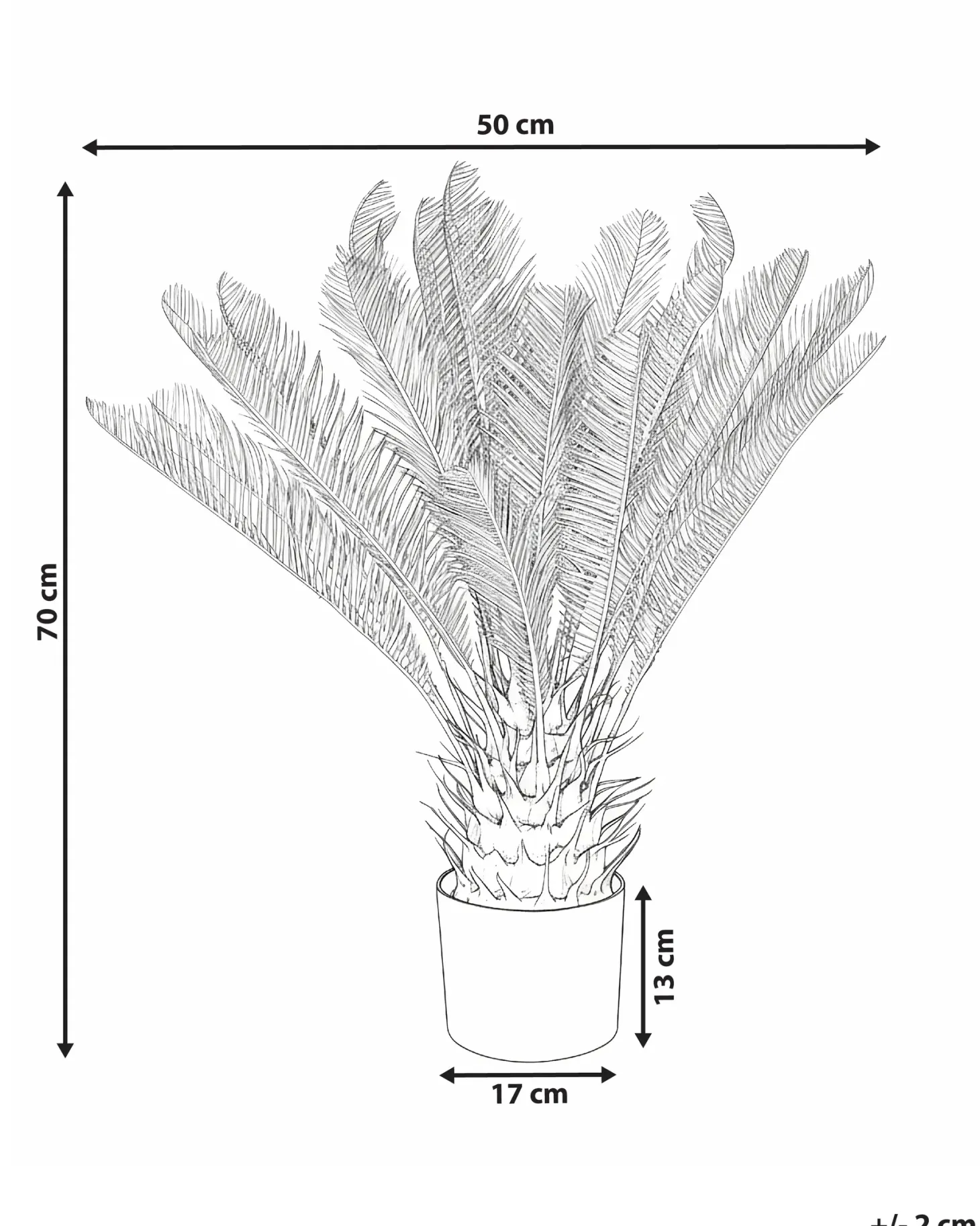 Sztuczna roślina ARECA PALM TREE 70 cm Złoty