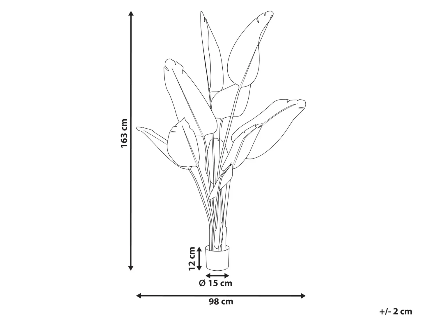 Sztuczna roślina BANANA TREE 163 cm Zielony