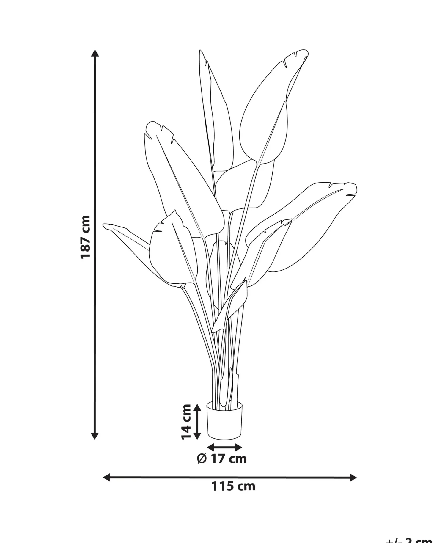 Sztuczna roślina BANANA TREE 187 cm Zielony